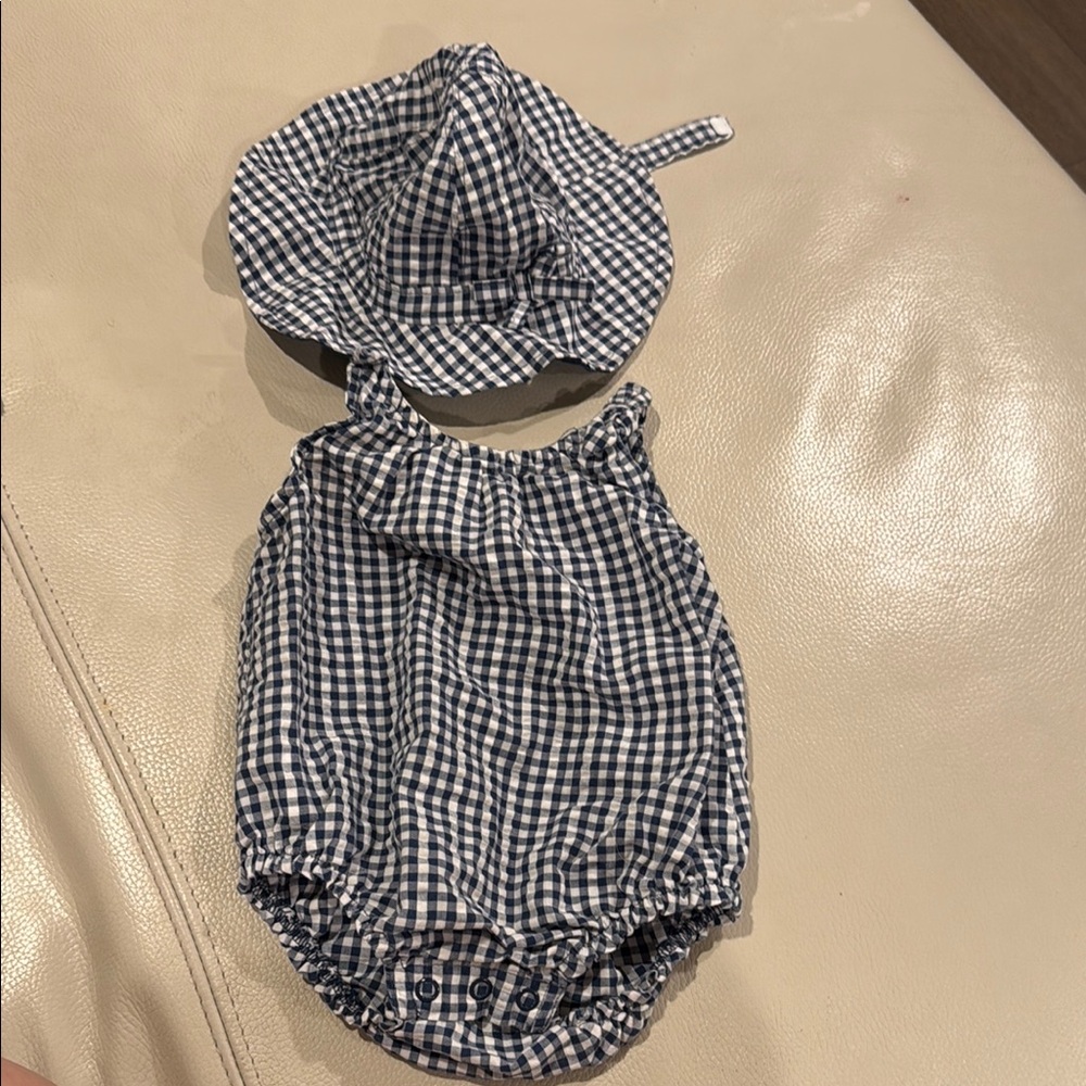 Carter's White and Blue One Piece Hat
